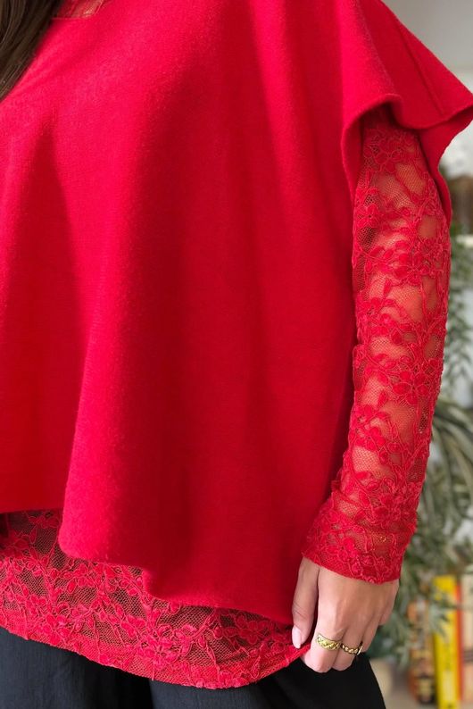 Conrad Cap Sleeve Tank Rouge